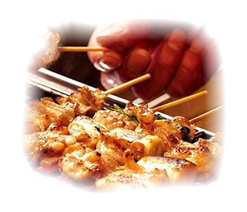 グリラーで焼鳥を焼く